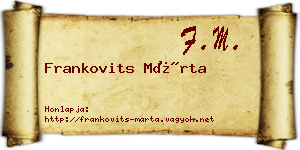 Frankovits Márta névjegykártya
