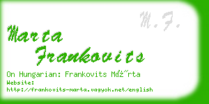 marta frankovits business card